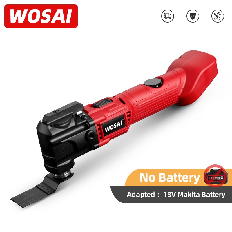 WOSAI 6 Variable Speed Electric Multifunction Oscillating Multi-Tools 20V Cordless Trimmer Saw Renovator Electric Saw Power Tool