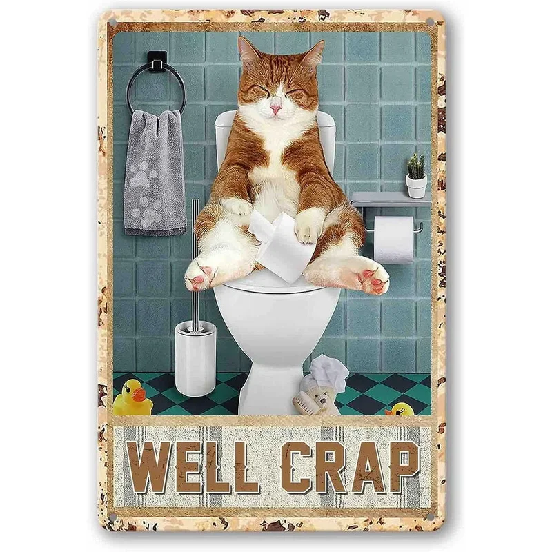retro Katze Kaffee Metallschild Jahrgang Küchenschilder Wanddekoration Weil Mord ist falsch Lustige Schilder Bar Dekorationen Kunst Poster: L / Apfel Grün