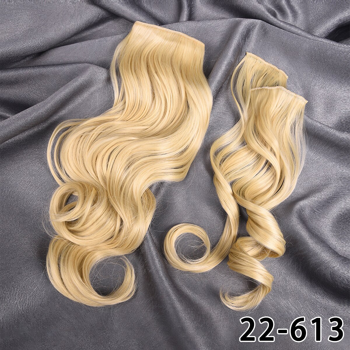 Silike – Extensions de cheveux synthétiques 16 pouces, postiche Halo Invisible, ligne de poisson, 6 Clips, longue ondulée, résistante à la chaleur, 3 postiches pour femmes: 22-613