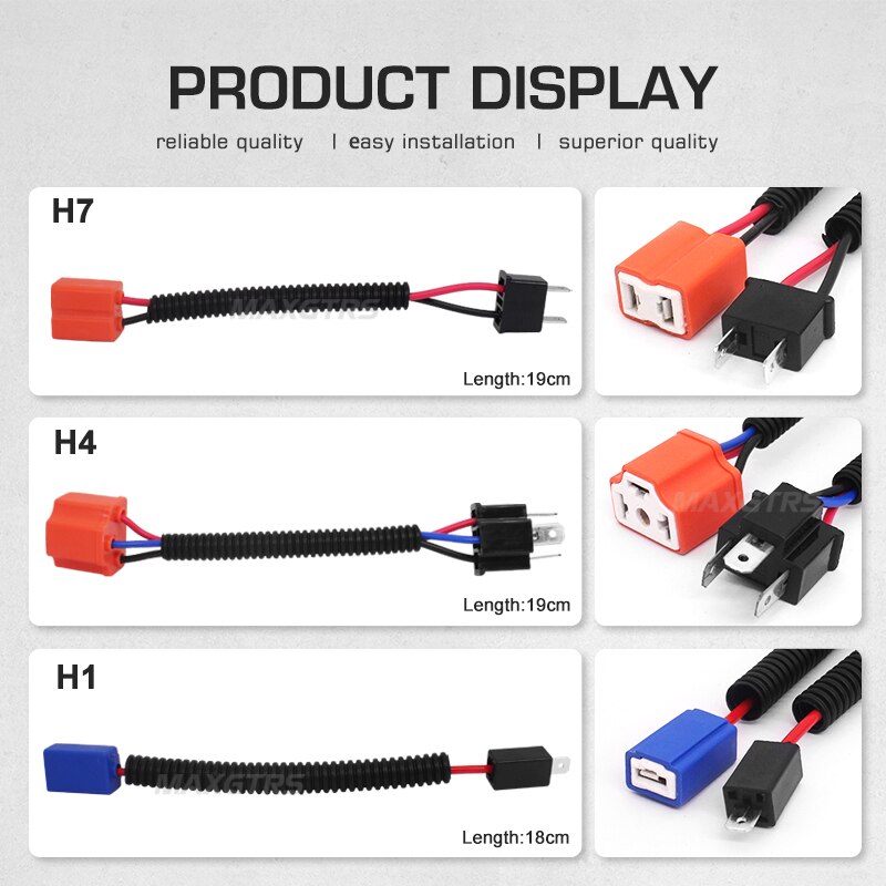 Adaptador hembra de cerámica H1 H4 H7 H11 9005 9006 HB3 HB4, Conector de Cable de coche para bombilla LED HID, 2 uds.