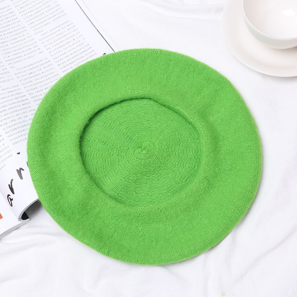 Gorros de boina de fieltro para otoño e invierno, sombrero de pintor francés a la para mujer, boinas de Color sólido a la para niñas, gorra plana multicolor para mujer