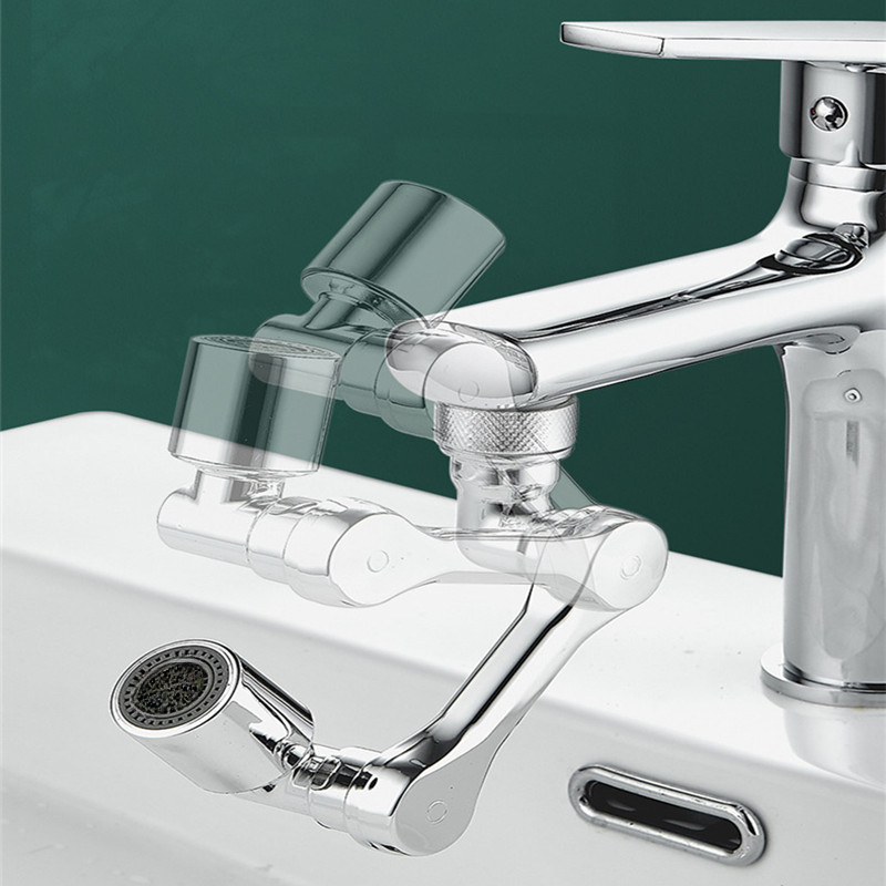 1080 ° Universele Rotatie Kraan Sproeikop Dual Effluent Wastafel Keuken Robot Arm Uitbreiding Kranen Beluchter Waskolf Nozzle