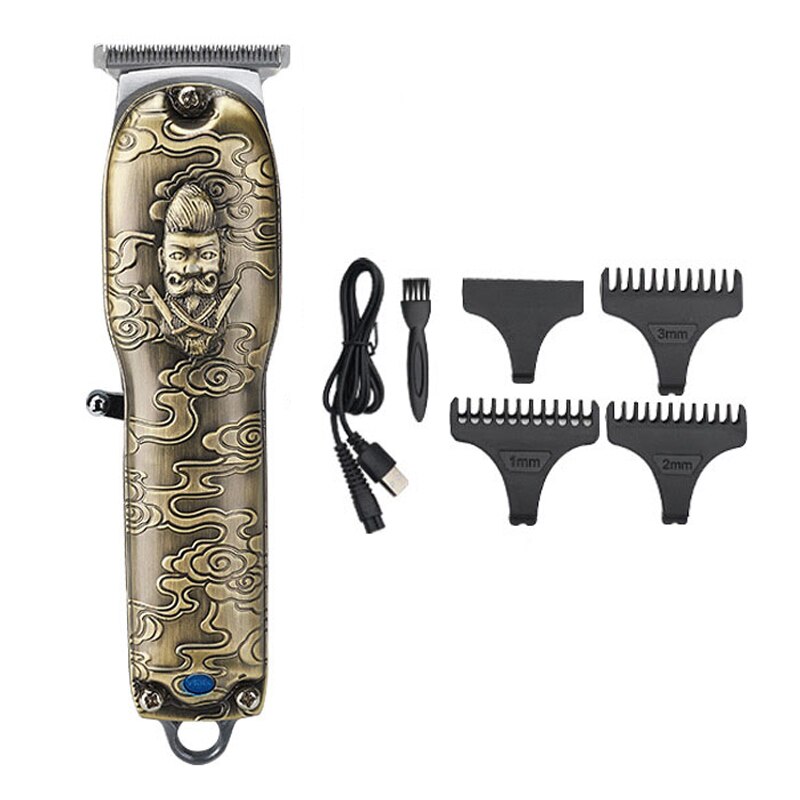 Cordless hair trimmer barber clippers for men beard shaver salon T blade outliner Electric Hair Cutting Machine USB rechargeable: Black