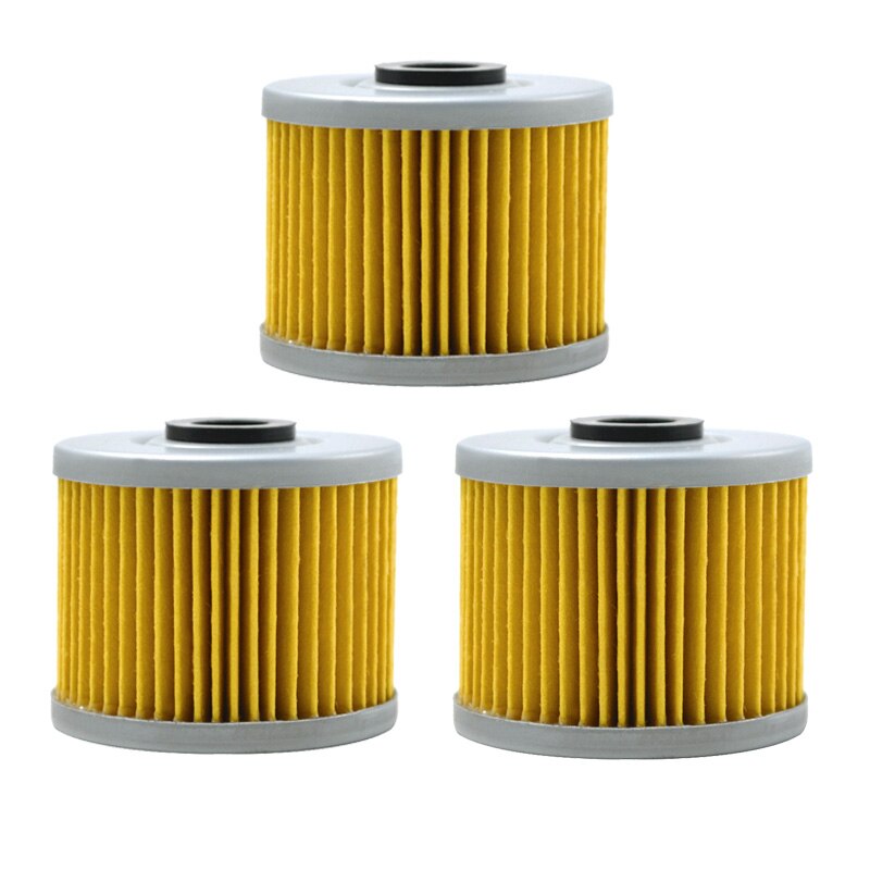 Filtre à huile moteur de moto, pour kawasaki klx 250r klx 250s klx 250sf klx 250 klx 450r kfx 450r , suzuki drz 110 , polaris 500: 3 pièces jaunes