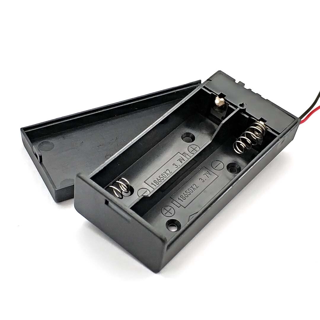 3.7V 2x 18650 Battery Holder Connector Storage Case Box with ON/OFF Switch with Cable