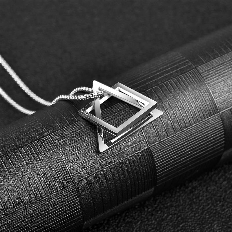 Geometric Men Pendant Necklace Classic 316L Stainless Steel Chain Necklace For Man Male Punk Jewelry Party