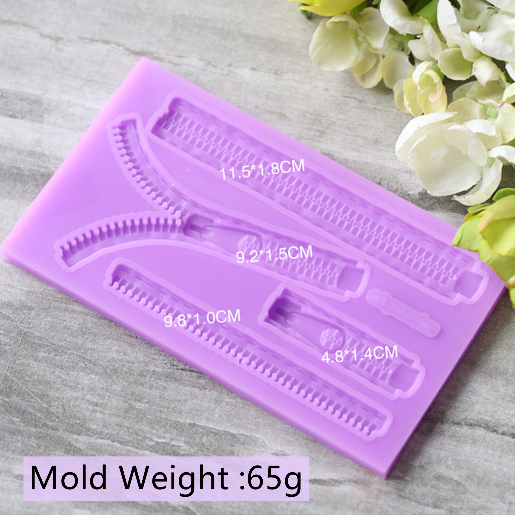 Molde de silicona con forma de cremallera para Fondant, moldes de caramelo de Chocolate, galletas de pastelería, herramientas de decoración de pasteles para hornear, M1228
