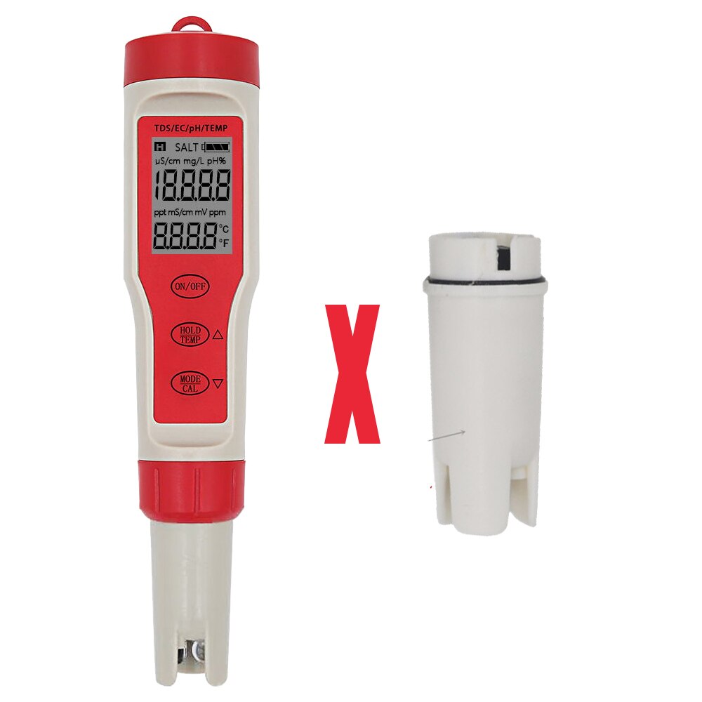 EZ9908 Digital PH Meter 4 in 1 PH TDS EC Temp Tester Replace Probe Water Quantity Measure Tool Wine Urine Analyzer 20%off: Meter and Probe