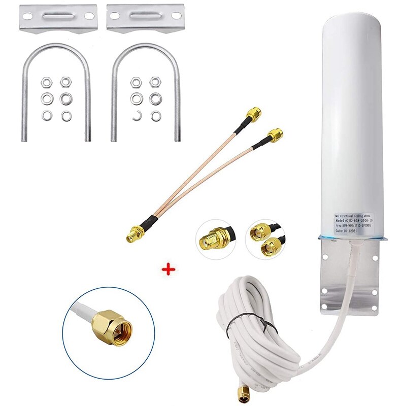 High Gain 10DBi 3G4G LTE Omni-Directional Outdoor Fixed Mount Antenna for Mobile Cell Phone Signal Booster 4G LTE Router