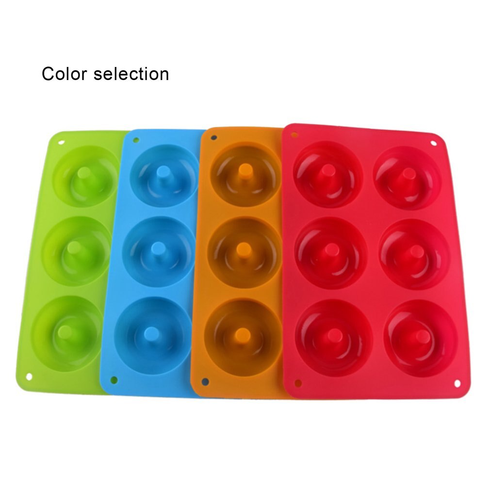 6 Doughnut Silicone Mold Diy Round Cake Angel Circle Biscuit Muffin Mold Donut Silicone Ice Cube Molds Candy Chocolate