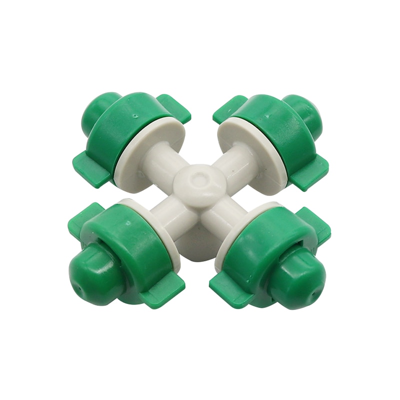 4-heads Atomized Nozzle Agriculture Greenhouse Sprinkler Irrigation 6 mm Interface Water Mist Spray Nozzles Plastic 5 Pcs