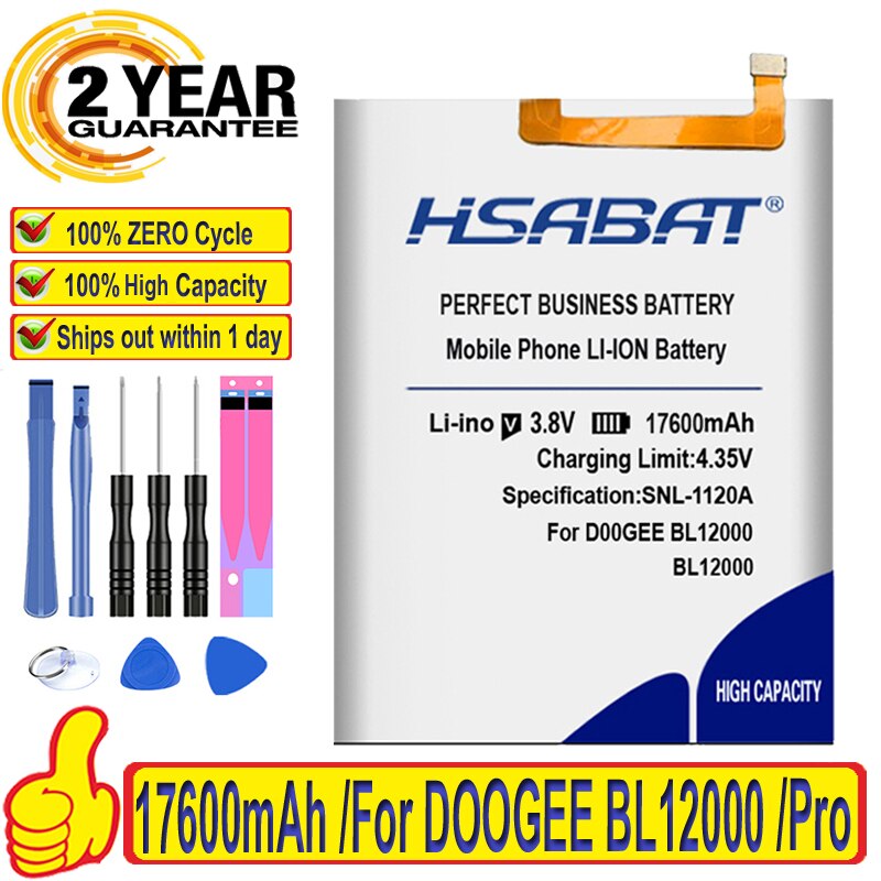 Batería HSABAT para Doogee Mix 2/S60/BL12000 BL12000 Pro/BL7000/MIX/BL5000/S70 S70 Lite/S30/Y6 Y6C Y6 piano de 5,5 pulgadas/X60 X60L