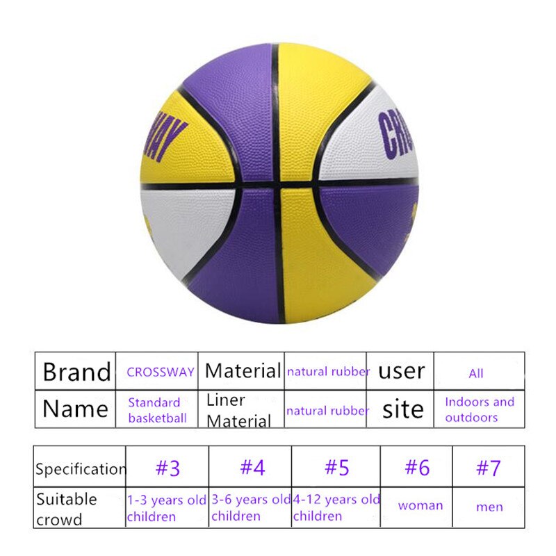 CROSSWAY Standard Palla Da Basket #2 #3 #4 #5 #6 #7 Per Adulti E Bambini Gioventù palla di Gomma di Usura Concorso di Formazione Interna Ed Esterna