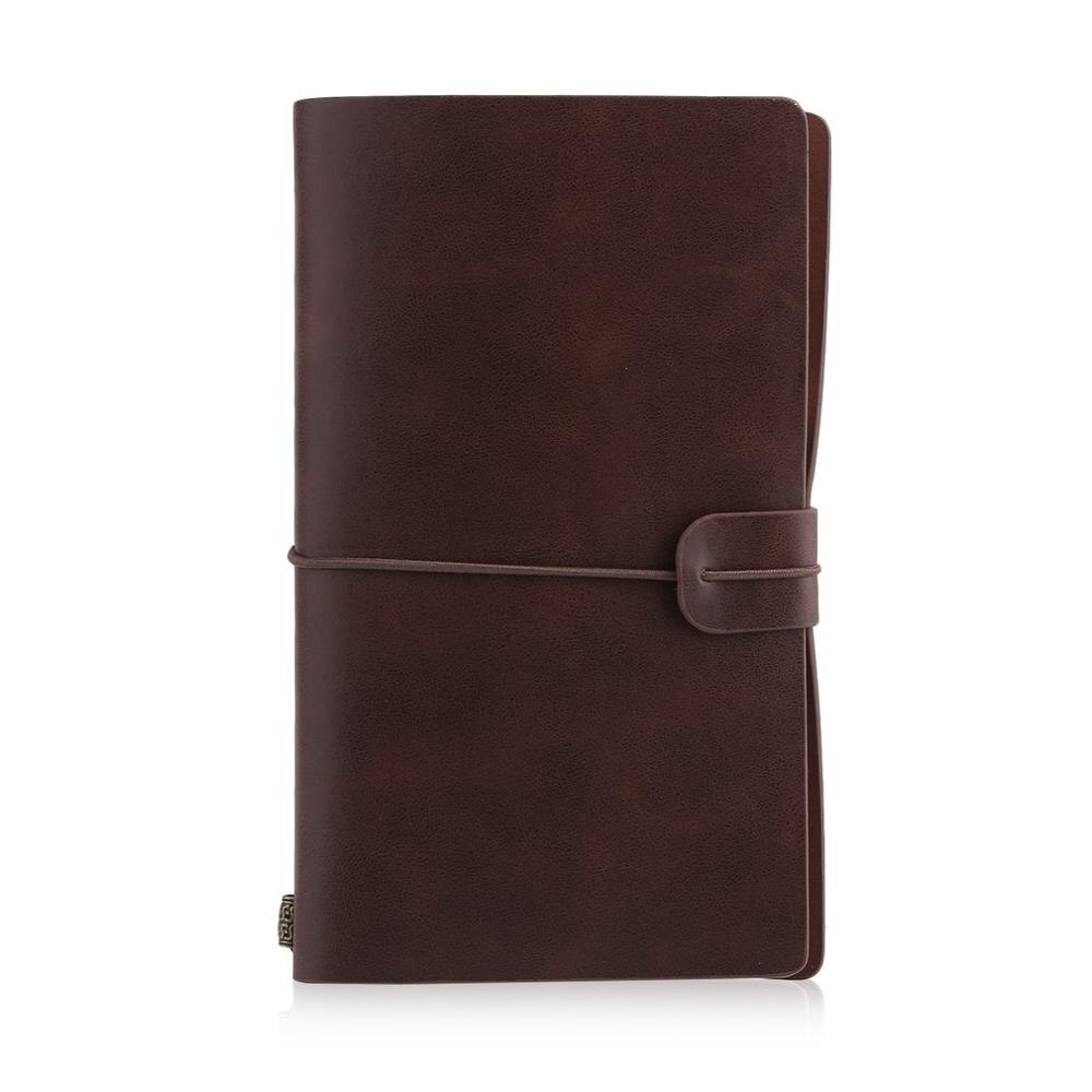 Portable Students School Stationery Writing Notebook Business Travel Diary Outdoor Journal Planner Agenda DIY Birthday: dark brown