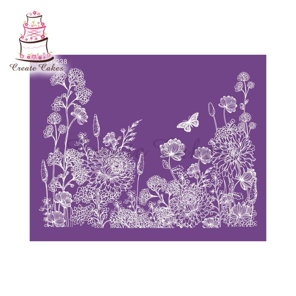 Vlinder Cake Stencil Bloem Kant Mesh Stencils Voor Wedding Cake Grens Stencils Fondant Mould Cake Decorating Tool Cakevorm