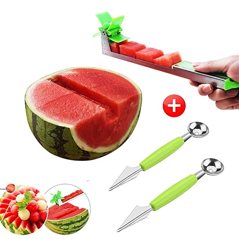 Arsmundi Keuken Accessoires Creatieve Watermeloen Windmolen Slicer Rvs Windmolen Type Groentesnijder Keuken Gadgets