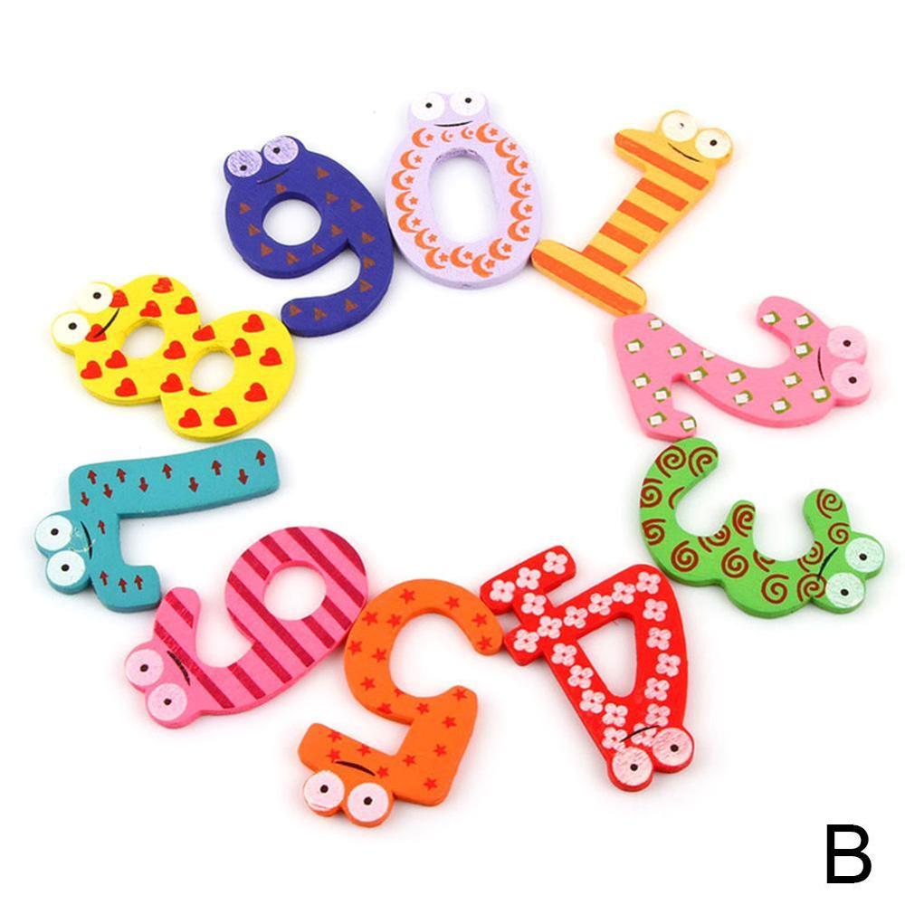 26 Alphabet Letter 10 Numbers Wooden Colorful Cartoon Magnets/Refrigerator Sticker sticker/cute Fridge Supply Magnetic Hous P4N5