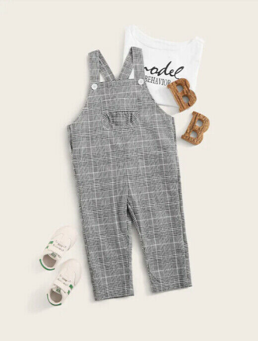 Neue Kinder Kinder Overalls Harem Hosen Jungen Mädchen Tasche Stricken Overalls Overalls Baby Kleidung Mädchen Insgesamt Plaid Striped 6M -3T