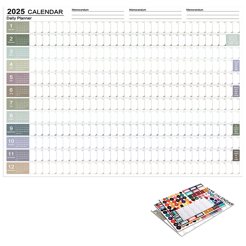 Calendar Planner Sheet Large Wall Calendar Kawaii To Do List Planner Target List Schedule Organizer Office Supplies: MULTI