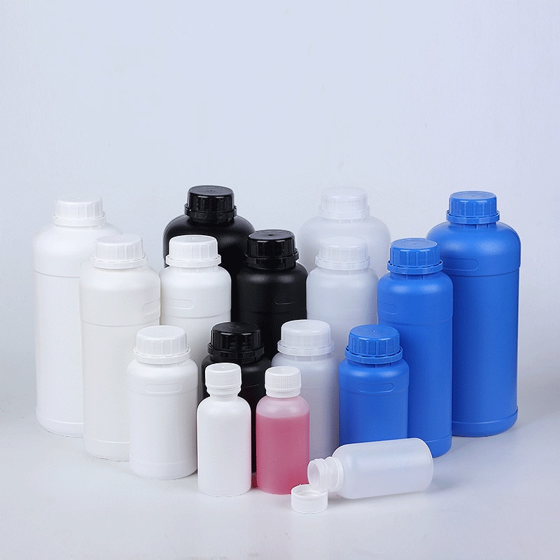 Round Plastic bottle with Lid Empty storage container for Disinfection Alcohol Food Grade HDPE material 1PCS