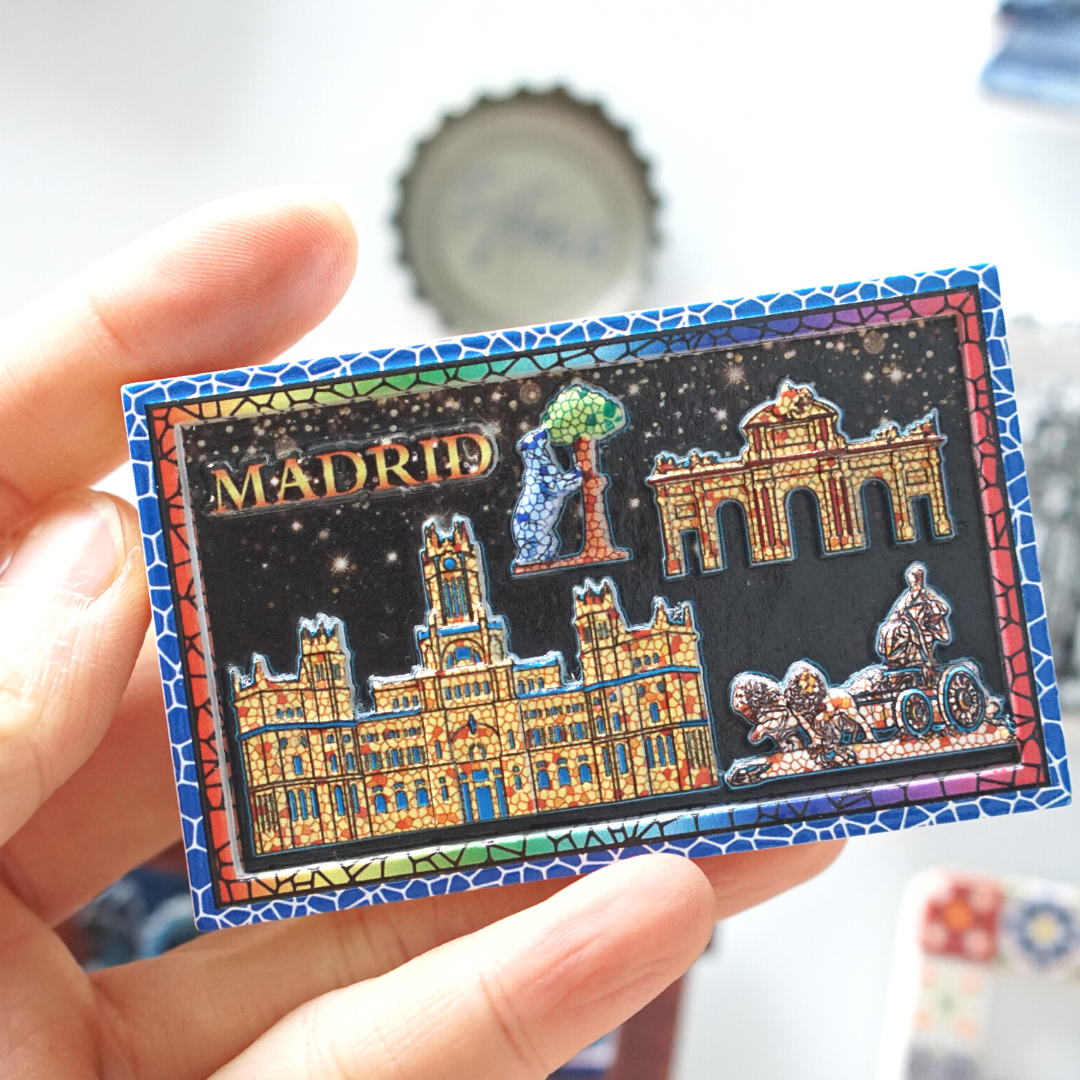 1 unidad, imanes de nevera de Madrid, pegatinas de nevera de España, recuerdos de viaje, decoraciones coloridas de cocina para el hogar, de vacaciones