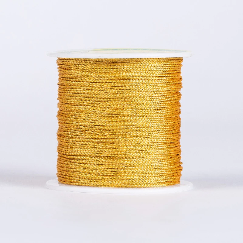 0.2mm-0.8mm Gold/Silver/Gradient Macrame Cord Thread Braided String for DIY Bracelet Necklace Tassels Beading Craft Accessories: 8mm / Gold