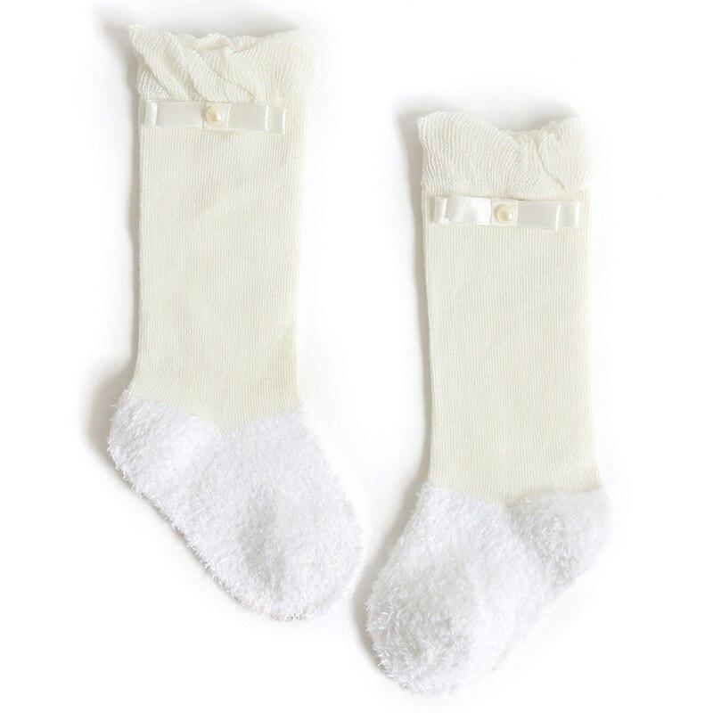 Newborn Baby Girls Thicken Socks Autumn Winter Velvet Warm Socks Kids Bow Long Tube Sock Princess Infant Baby Socks