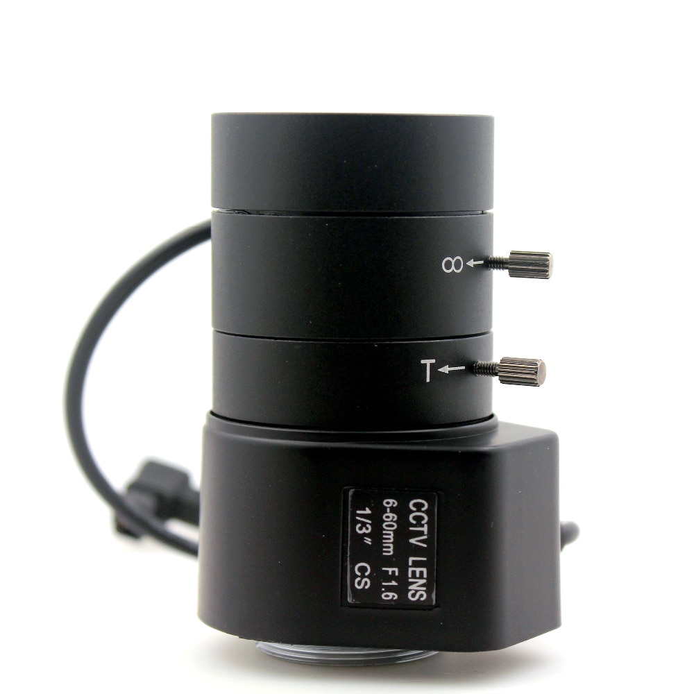 1.3MP 1/3 "6-60mm F1.6 CS DC auto iris Varifocale IR CCTV lente per Scatola Del Corpo macchina fotografica