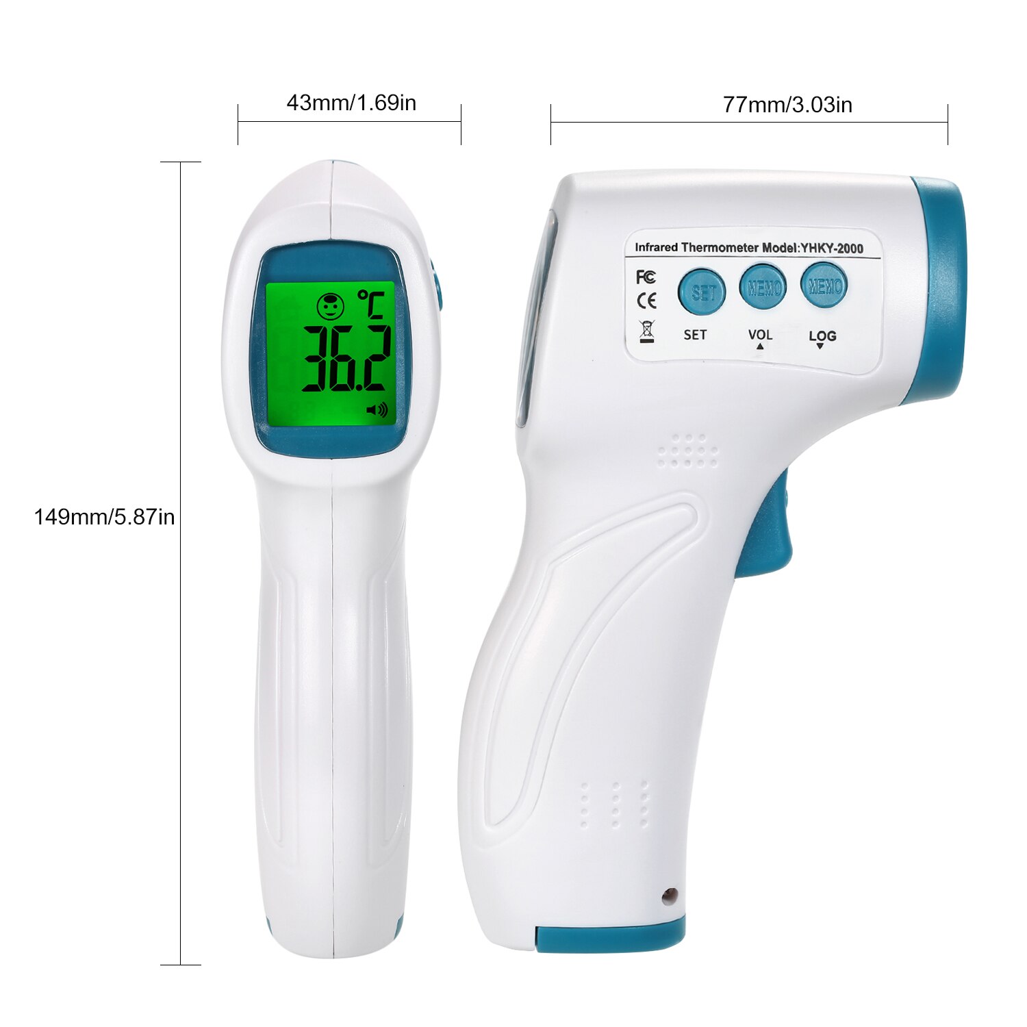 Termometro Digitale Non-Contact Infrarood Voorhoofd Thermometer Temperatuur Meter Instrument Non-contact Ir Thermometer