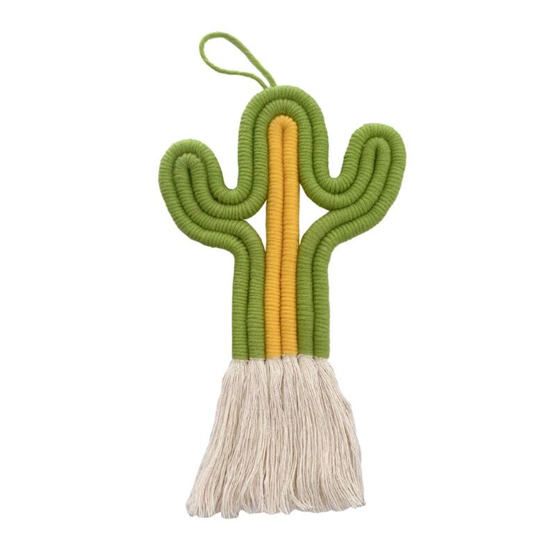 Kaktus hengende dekorasjoner håndlagde veveplanter barnerom vegg hjem ornament: 3