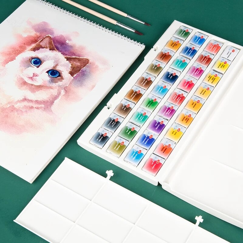 Conem Sonnet – peintures aquarelles russes nuits blanches solides, niveau étudiant/artiste 12/16/24/36 couleurs, peinture Pigments à l&#39;eau