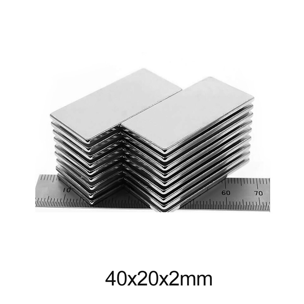 5 ~ 50 Stuks 40X20X2 Mm Zeldzame Aarde Magneten 40mmX20mm Lange Blok Rechthoekige Magnetische 40X20X2 Mm Permanente Neodymium Magneet 40*20*2 Mm