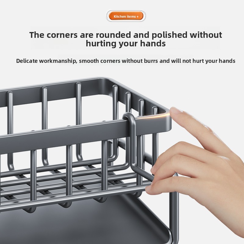 Carbon steel Kitchen Rack, Cleaning Cloth, Storage Drain, Household Detergent Sponge Rack, Water Sink Artifact