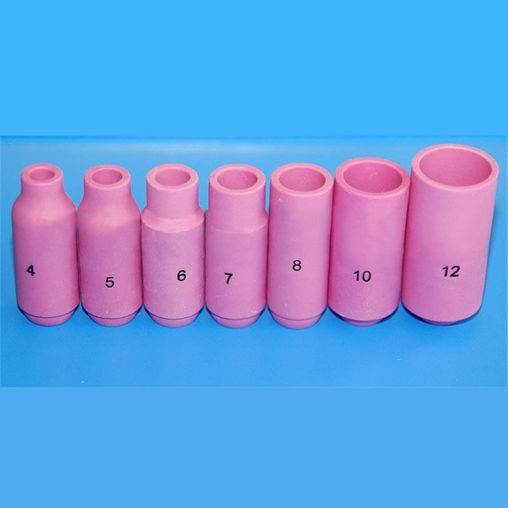 RIVERWELD Kit Ugelli Alumina TIG – 10 Pezzi Lunghi 76mm – Per Torce WP/DB 9, 20, 25 Serie