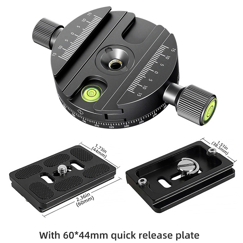 Panoramic Rotating Quick Release Plate Clamp Tripod Head Mount Arca Swiss Quick Release Plate Clamp with 1/4 Screw For Ball Head