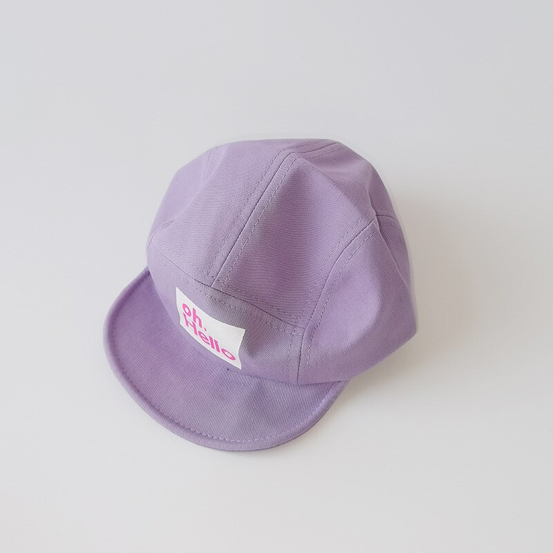 Lente Herfst Baby Baseball Cap Koreaanse Versie Peuter Baby Zachte Rand Outdoor Zonnehoed Kinderen Pure Kleur Snapback Hoeden: Purple