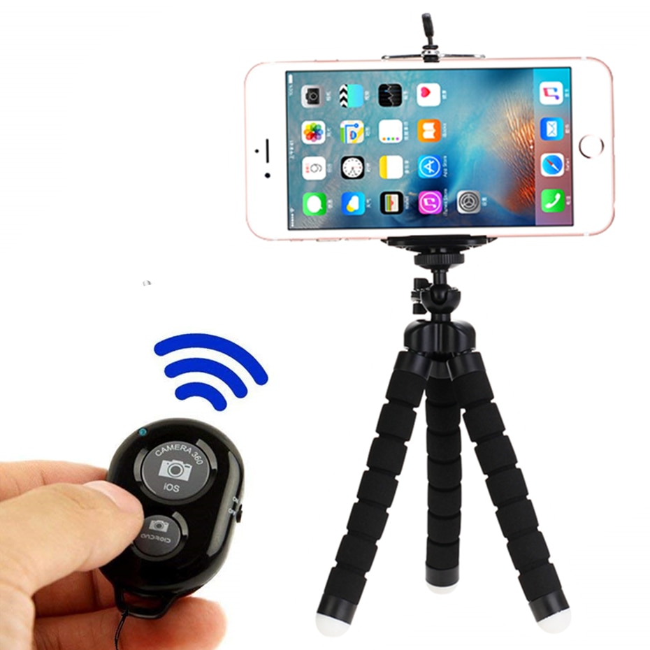 Selfie Sticks Statief Voor Telefoon Mini Bluetooth Ontspanknop Smart Afstandsbediening Monopod Statief Voor Telefoon Met Afstandsbediening