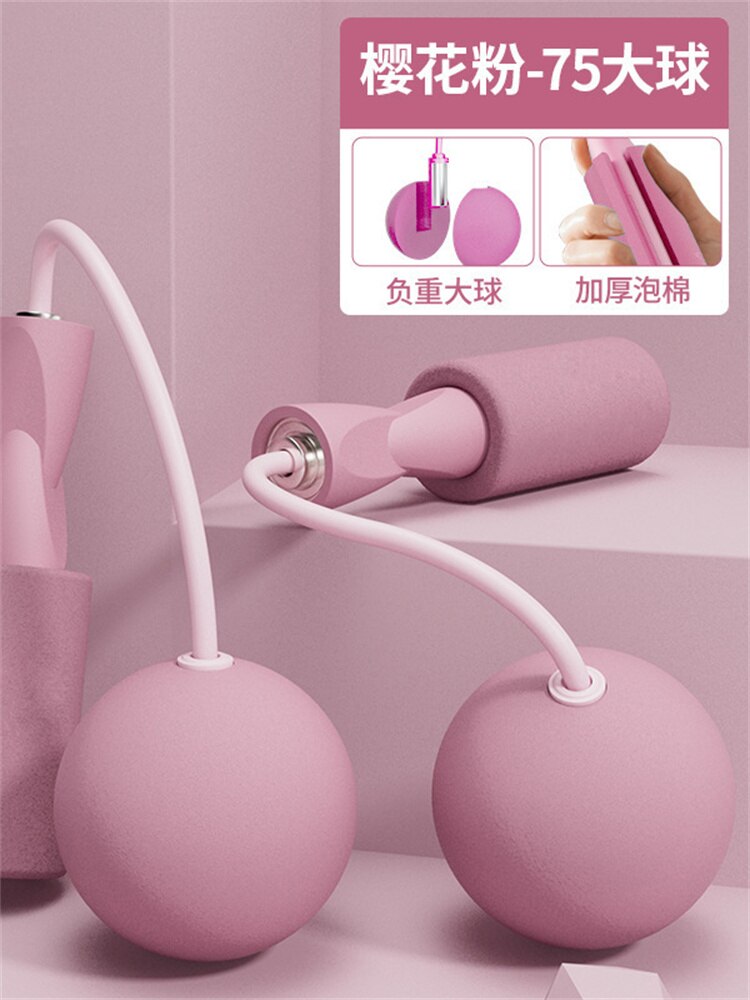 Hoip Jeeky Cordless Springseil Professionelle Springseil Mädchen Student Abnehmen Verlieren Gewicht Gestaltung Fett Verbrennung Zähler Fitness: Pink big ball