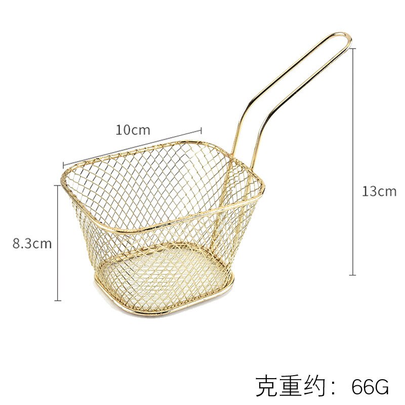 1PC Stainless Steel Metal Basket Serving Food Presentation Cooking Tools French Fries Basket Mini Fry Storage Kitchen Housewares