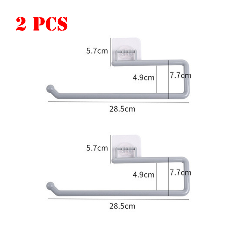 Soporte de papel higiénico para el baño, soporte de almacenamiento de 1/2 piezas, gancho de pared para cocina, organizador del hogar, accesorios de baño: Marfíl