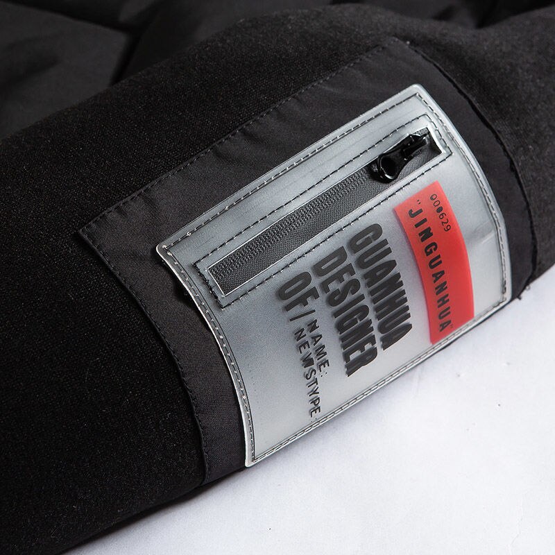 Winter Men Parka Casual Jacket Color patchwork Outwear Thicken And Warm hooded Coat Slim Fit MF9