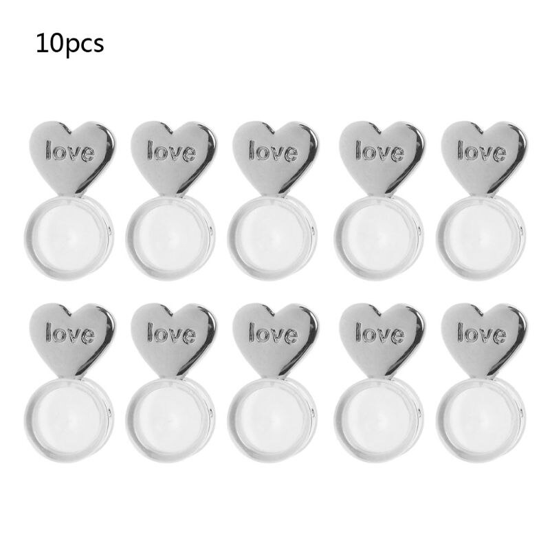 10Pcs Heart Love Magic Earring Lifters Earring Lifts Backs Adjustable Hypoallergenic Earring Nuts Ear Lobe Support: 7HH1107142-W