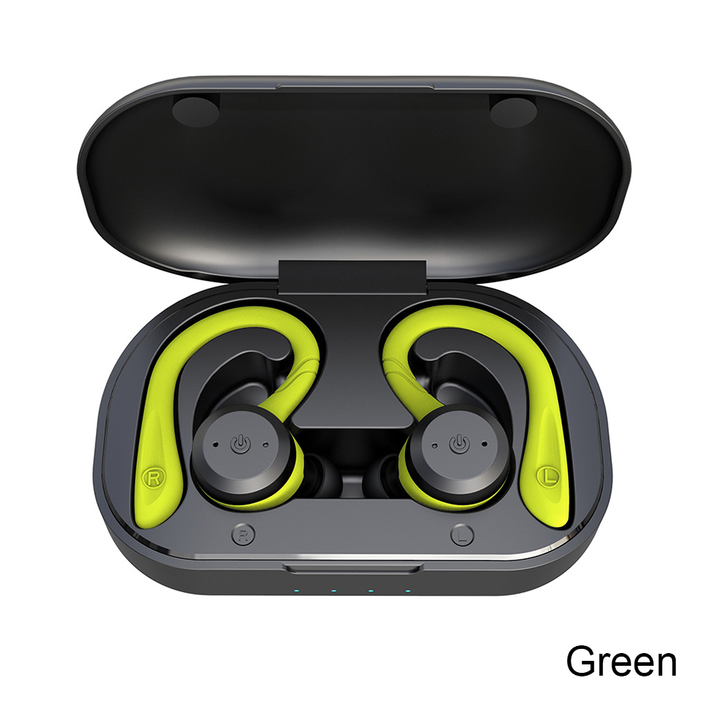 Bluetooth-kompatibla hörlurar 20 timmars speltid dubbel användning simning ipx 7 vattentäta sport trådlösa headset stereohörlurar: Svart