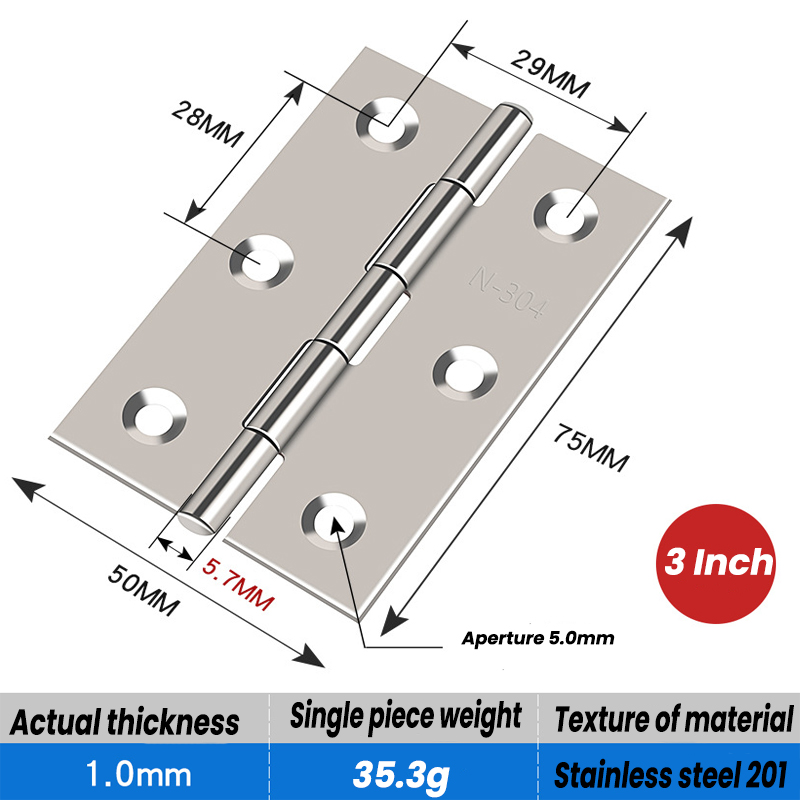 5 Stücke Edelstahl Scharniere Türverbinder Universal- Möbel Hause Edelstahl Scharnier Fenster Schrank Hardware- Zubehör: Schwarz