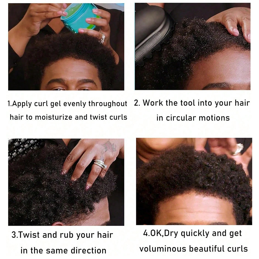 3pcs Big Holes Magic Sponge Brush Silicone Brush for Wave, Coils, and Afro Hair - Hair Care Tool for Men and Women, Hair Brushes