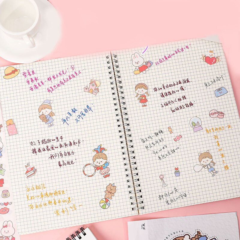 Mohamm 4 Stuks Qing Hij Zi Serie Originele Diy Decoratie Sticker Creatieve Scrapbooking Stationaire Schoolbenodigdheden