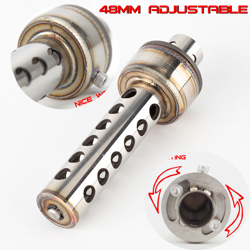 Silenciador Universal de 48MM para silenciador de escape de motocicleta, silenciador de enchufe ajustable con sonido de ruido DB Killer