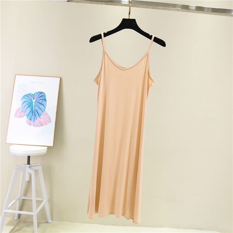 Frühling Sommer 2024 Frau Panzer Kleid lässig modal sexy Leibchen Elastische Weibliche Hause Strand Kleider Oansatz Camis sexy Kleid