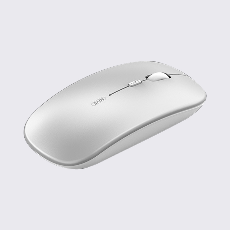 Rechargeable Wireless Bluetooth Mouse 2.4GHz Ultra-thin Mini Office Mute Mouse Gaming Portable Three-Block DPI Optical Mouse: SM5 Silver Mouse