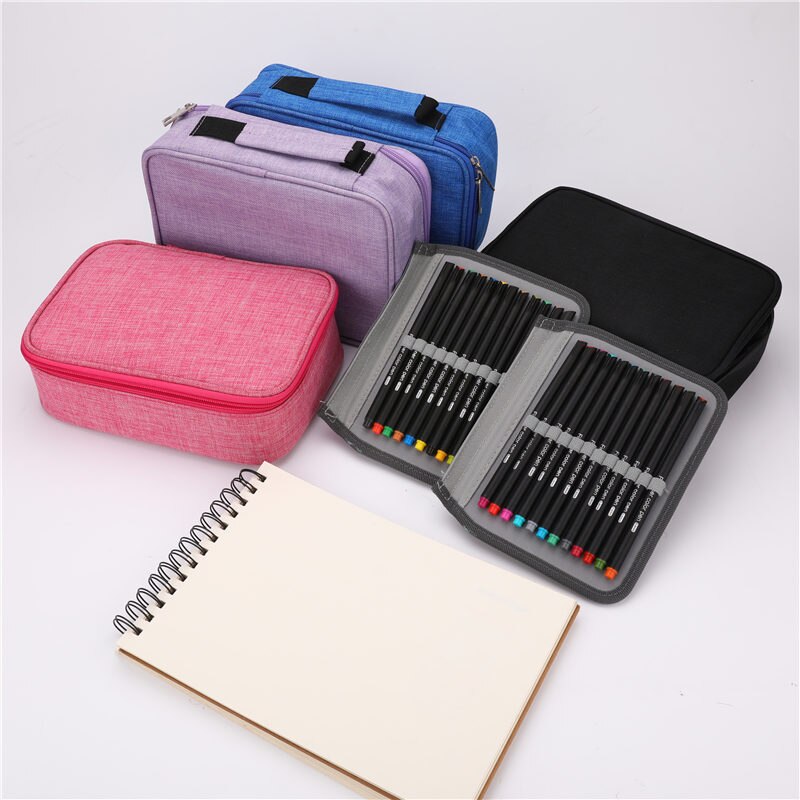 Trousse à crayons rose à 4 couches, pochette de grande capacité, stojo escolar stuche, matériel kalem kutusu piornik, fournitures scolaires papeleria